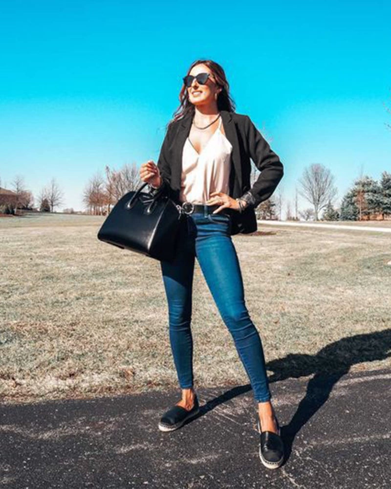 LookbookStore Women Work Blazer Jacket Casual Black Notched Lapel Plus Size Blazer Jacket Suit Plus Size Womens Blazers for Work Professional Suit Jackets for Women XXL 20 22 - Image 5